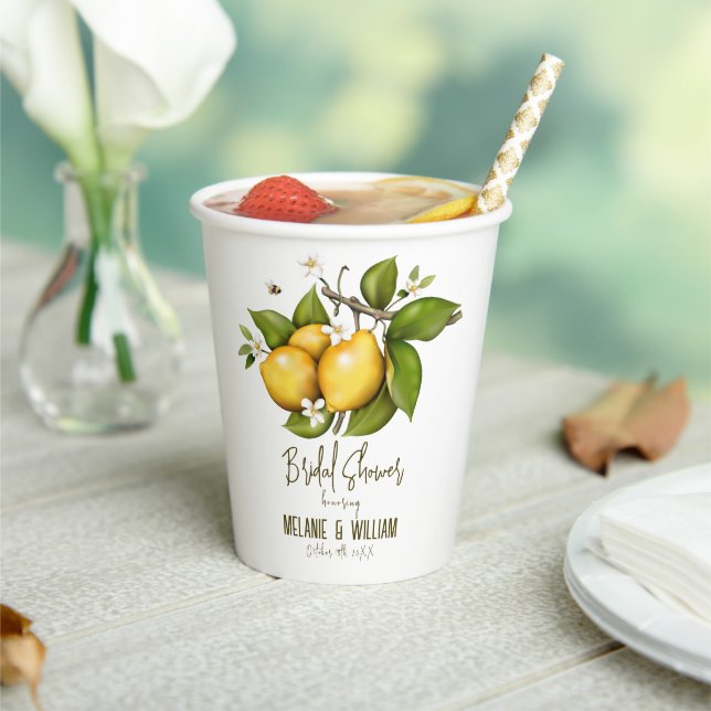 Lemon Botanical Paper Cups (Insitu)