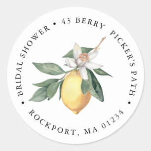 Lemon Botanical Return Address Label