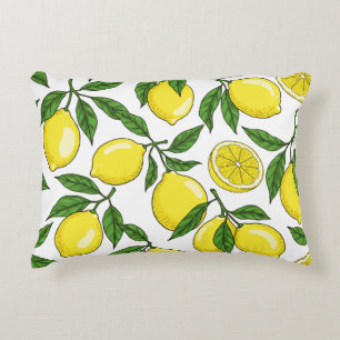 Lemon Botanical Seamless – Hand Drawn Accent Pillow