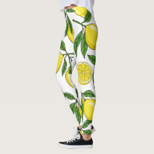 Lemon Botanical Seamless – Hand Drawn Leggings