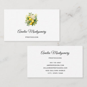 Lemon Bouquet with White Blossoms Business Card