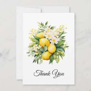 Lemon Bouquet with White Blossoms Thank You Card