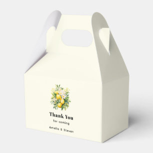 Lemon Bouquet with White Blossoms Wedding Favor Box