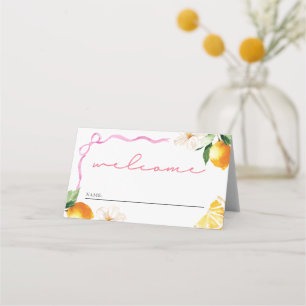 Lemon & Bows Baby Shower Place Card