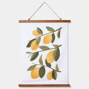 Lemon Branch Botanical Citrus Home Decor Hanging Tapestry