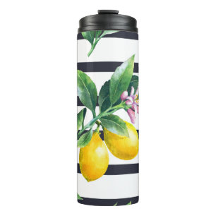 Lemon Branch: Citrus Watercolor Bliss Thermal Tumbler