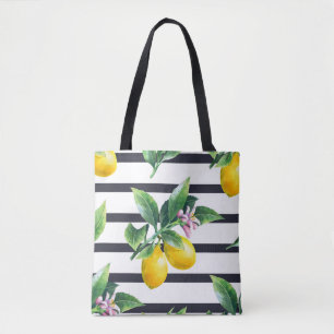 Lemon Branch: Citrus Watercolor Bliss Tote Bag