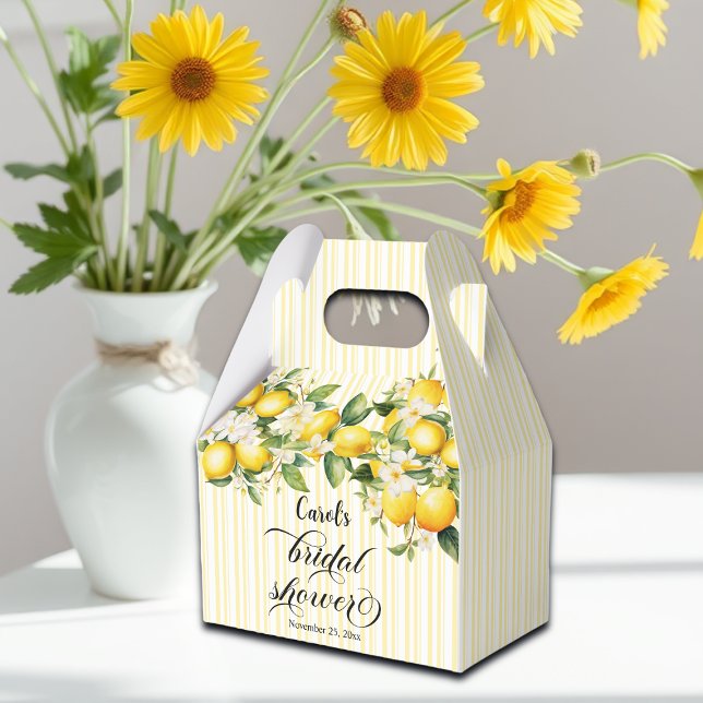 Lemon Branch Mediterranean Summer Bridal Shower Favor Box (Creator Uploaded)