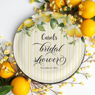 Lemon Branch Mediterranean Summer Bridal Shower Paper Plate