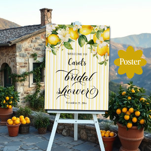 Lemon Branch Mediterranean Summer Bridal Shower Poster