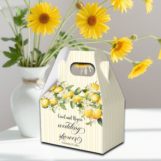Lemon Branch Mediterranean Summer Wedding Shower Favor Box (Creator Uploaded)
