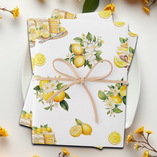 Lemon Branch Mediterranean Summer  Wrapping Paper Sheet (Creator Uploaded)
