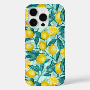 Lemon branches in blue and yellow iPhone 16 pro case