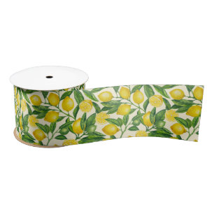 Lemon branches in green and yellow satin ribbon