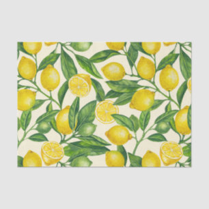Lemon branches in green and yellow tissue paper