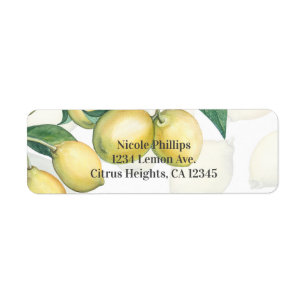 Lemon Branches White & Yellow Country Rustic Favor