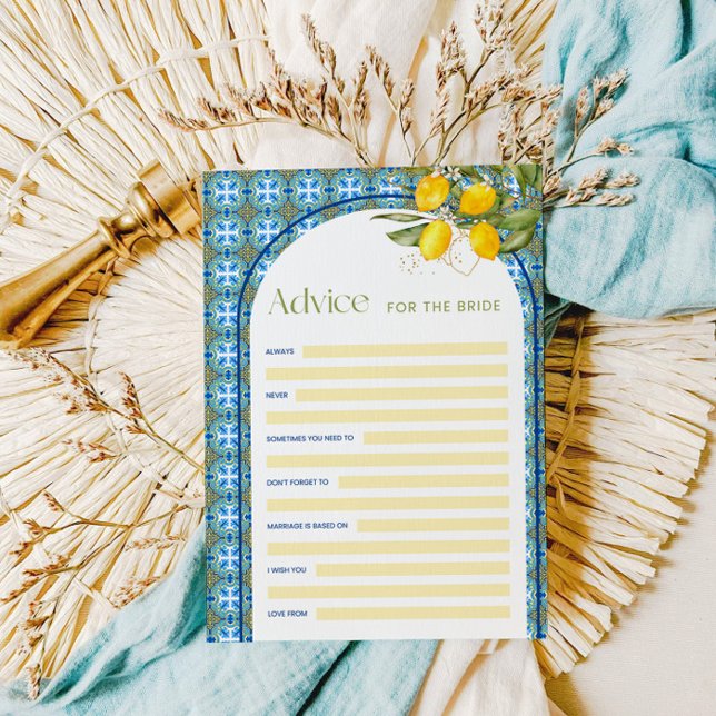  Lemon Bridal Shower Advice For The Bride Card (Creator Uploaded)