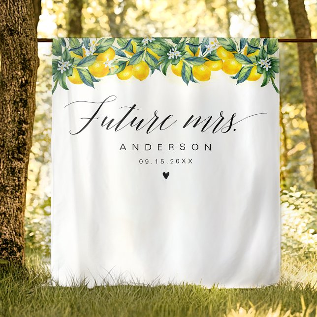 Lemon Bridal Shower Backdrop  Tapestry (Creator Uploaded)