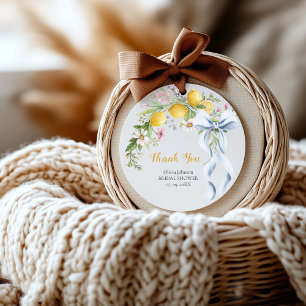 Lemon Bridal Shower Favor Sticker   Main Squeeze 