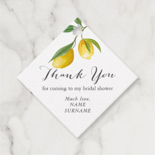 Lemon Bridal shower Favour Tags