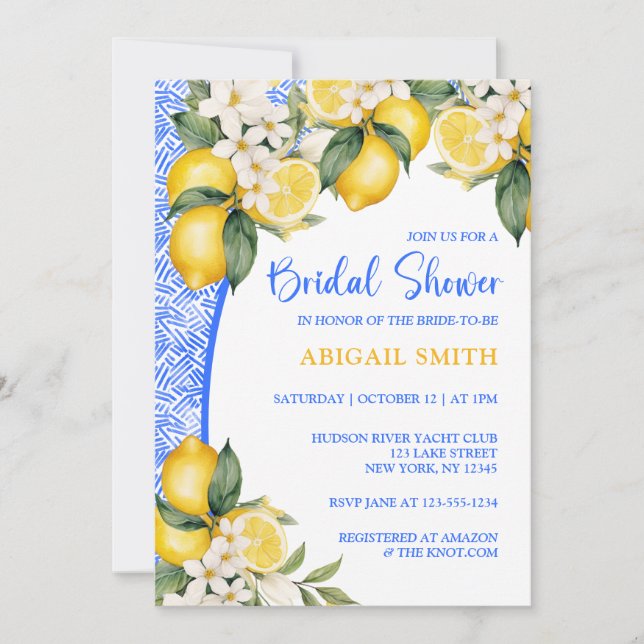 LEMON BRIDAL SHOWER Invitation (Front)