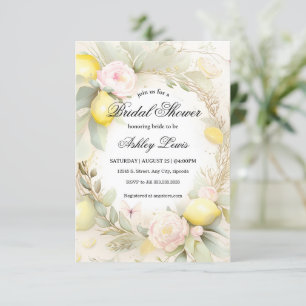 Lemon Bridal shower invitation, Citrus fruit Invitation