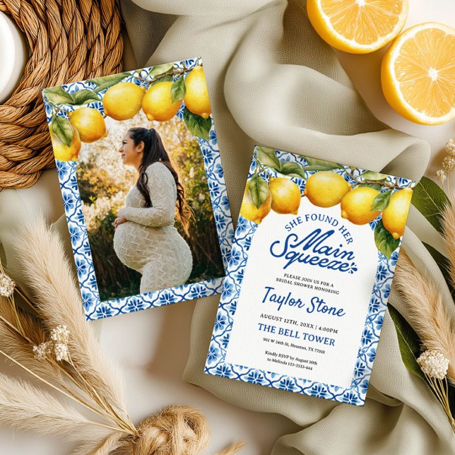 Lemon Bridal Shower Invitation With Photo (Creator Uploaded)