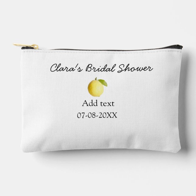 Lemon bridal shower modern simple minimal rustic b accessory pouch (Front)