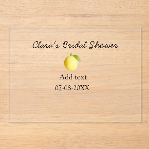 Lemon bridal shower modern simple minimal rustic b acrylic invitations