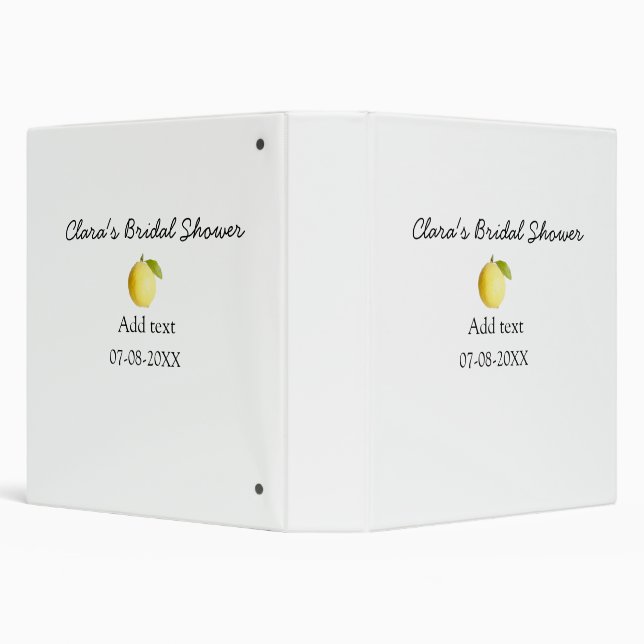 Lemon bridal shower modern simple minimal rustic b binder (Background)
