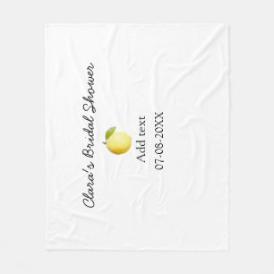 Lemon bridal shower modern simple minimal rustic b fleece blanket