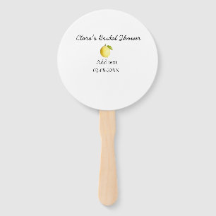 Lemon bridal shower modern simple minimal rustic b hand fan