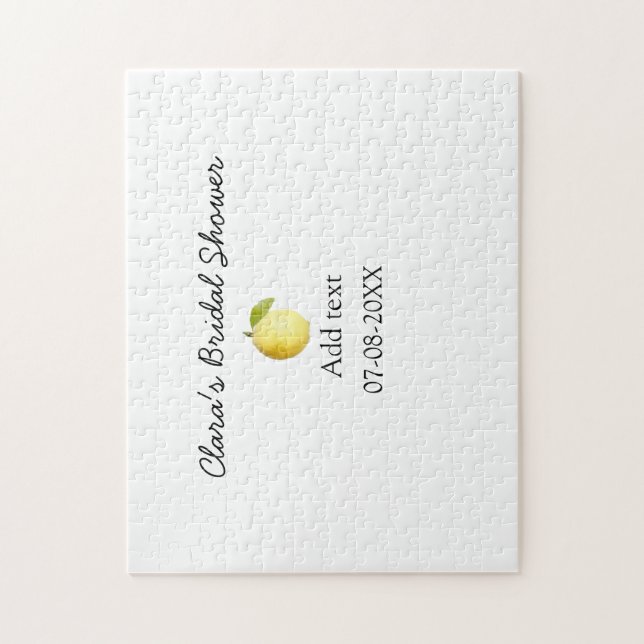 Lemon bridal shower modern simple minimal rustic b jigsaw puzzle (Vertical)