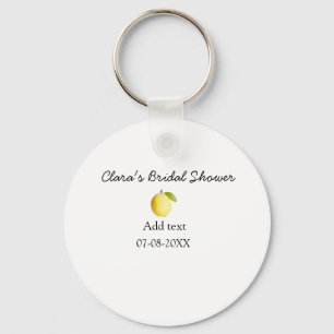 Lemon bridal shower modern simple minimal rustic b keychain