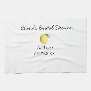 Lemon bridal shower modern simple minimal rustic b kitchen towel