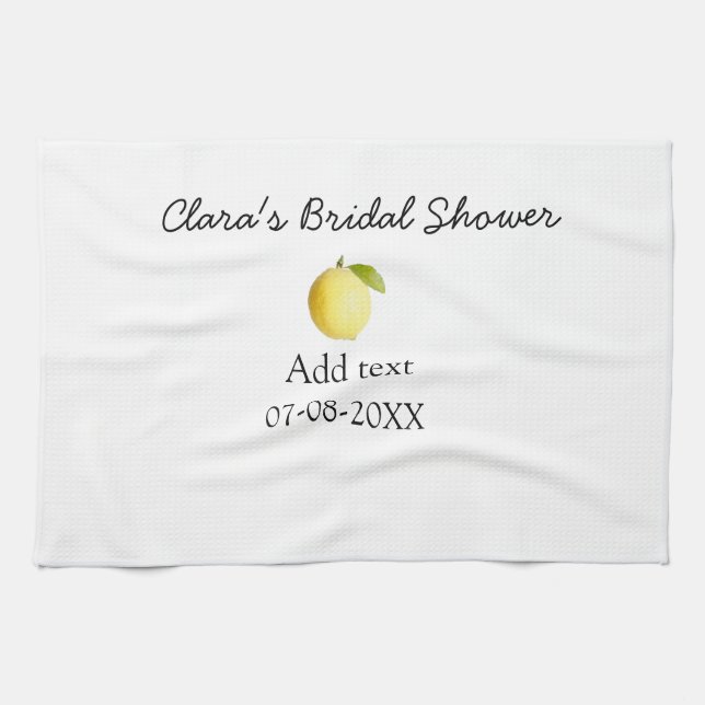 Lemon bridal shower modern simple minimal rustic b kitchen towel (Horizontal)
