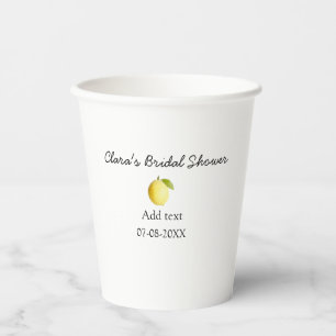 Lemon bridal shower modern simple minimal rustic b paper cups