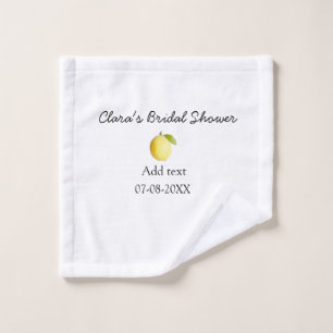 Lemon bridal shower modern simple minimal rustic b wash cloth
