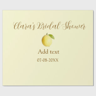 Lemon bridal shower modern simple minimal rustic b wrapping paper