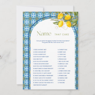 Lemon Bridal Shower Name That Cake Game Card
