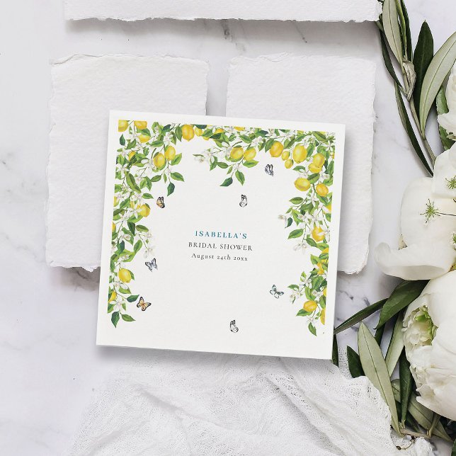Lemon Bridal Shower Napkin (Creator Uploaded)