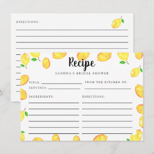 Lemon Bridal Shower Recipe Card Main Squeeze