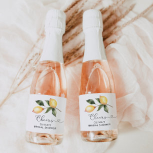 Lemon bridal shower Sparkling Wine label