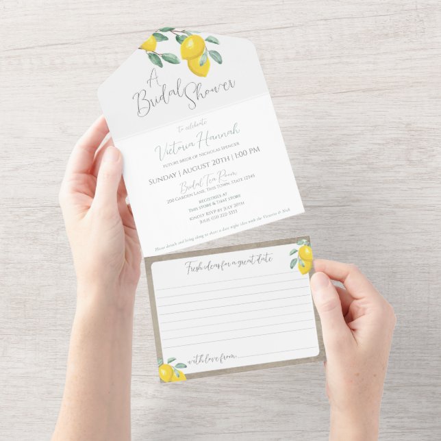 Lemon Bridal Shower with Date Night Card (Tearaway)