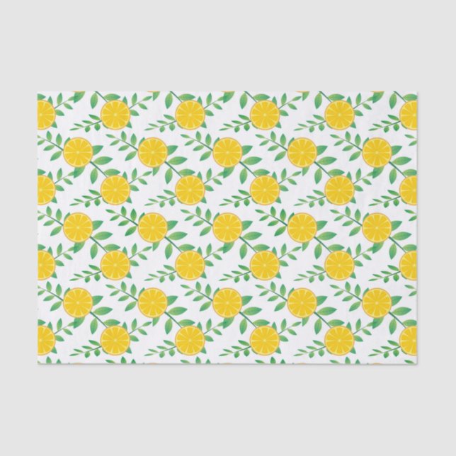 Lemon Bunch Fruit Pattern Decoupage Tissue Paper (Front)