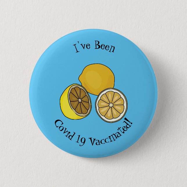 Lemon cartoon illustration 2 inch round button (Front)