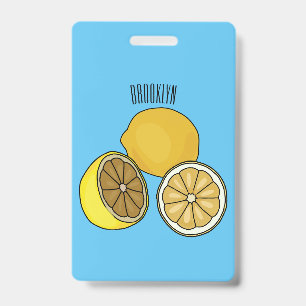 Lemon cartoon illustration badge