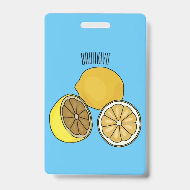 Lemon cartoon illustration badge (Front)