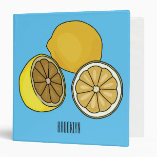 Lemon cartoon illustration binder