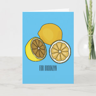 Lemon cartoon illustration card